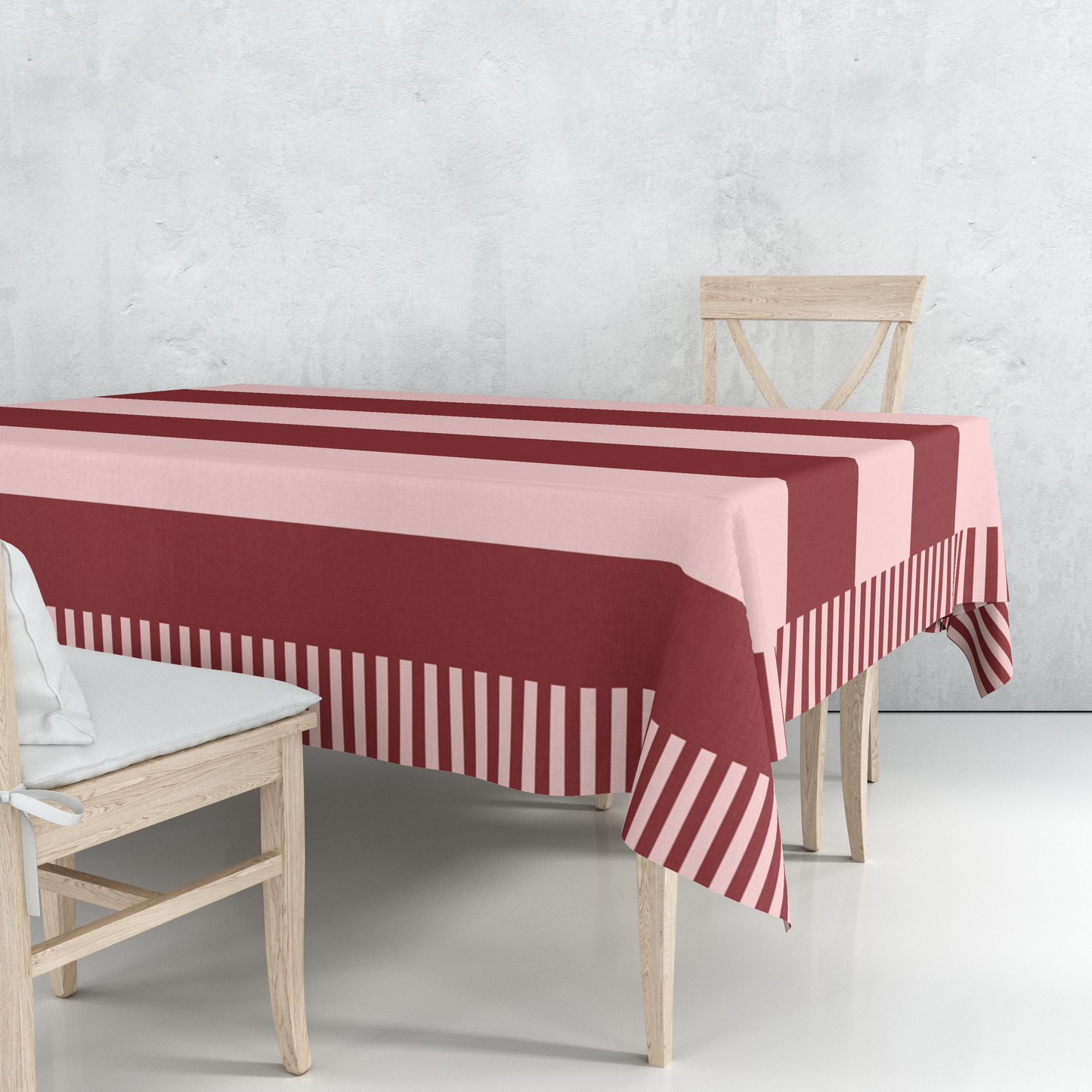 Pink and Burgundy Stripes | Tablecloth