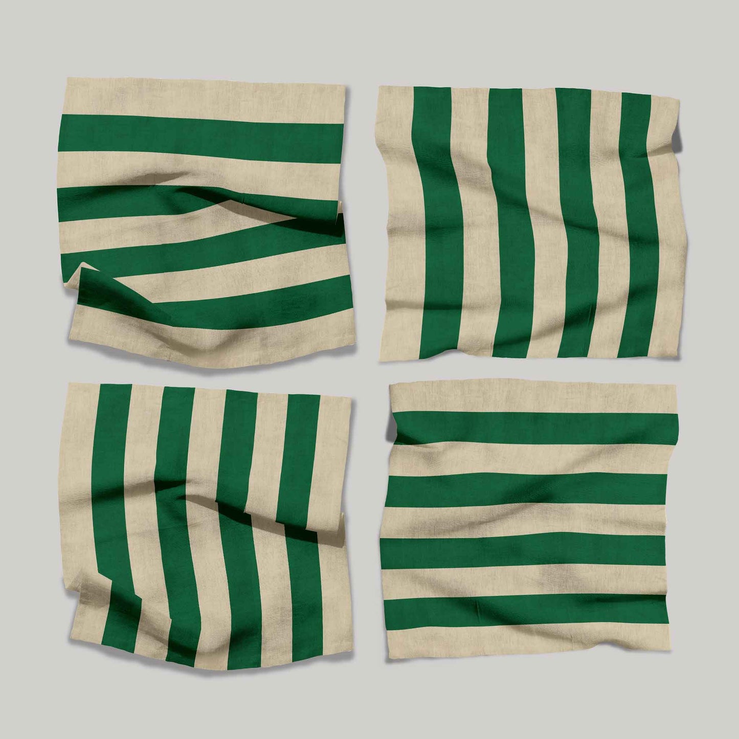 Green Cream Stripes | Napkins