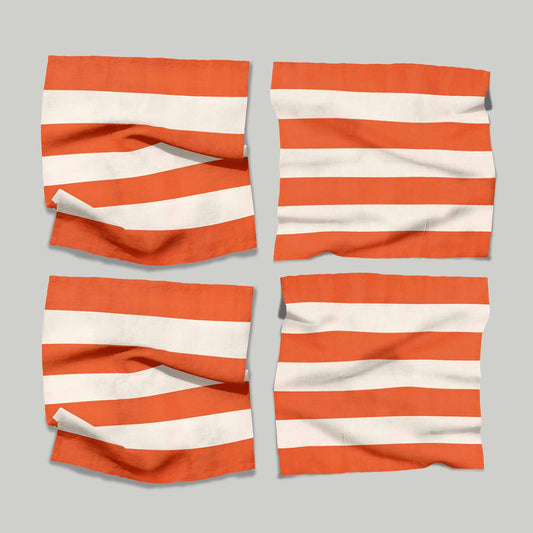 Orange and Cream Stripes | Napkins