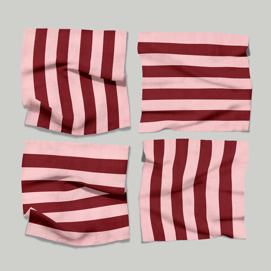 Pink and Burgundy Stripes | Napkin