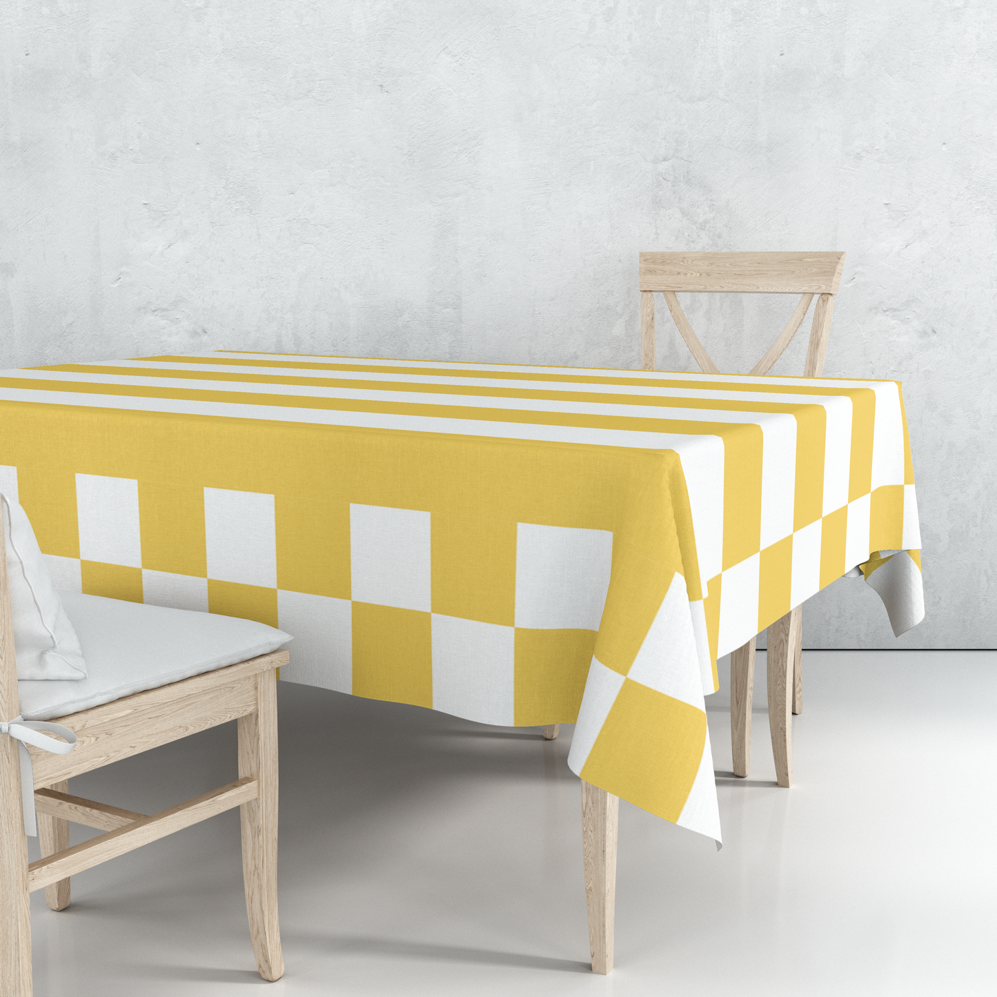 Yellow and White Stripes | Tablecloth