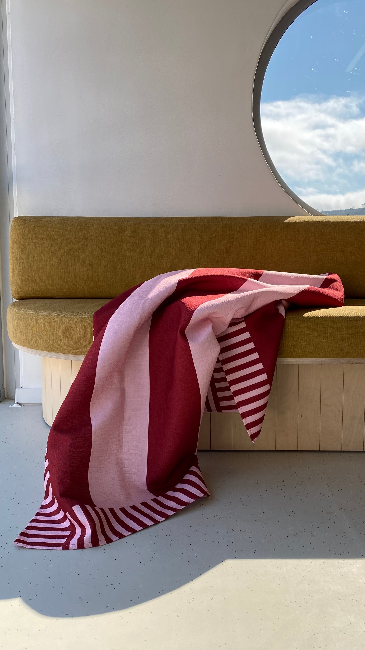 Pink and Burgundy Stripes | Tablecloth